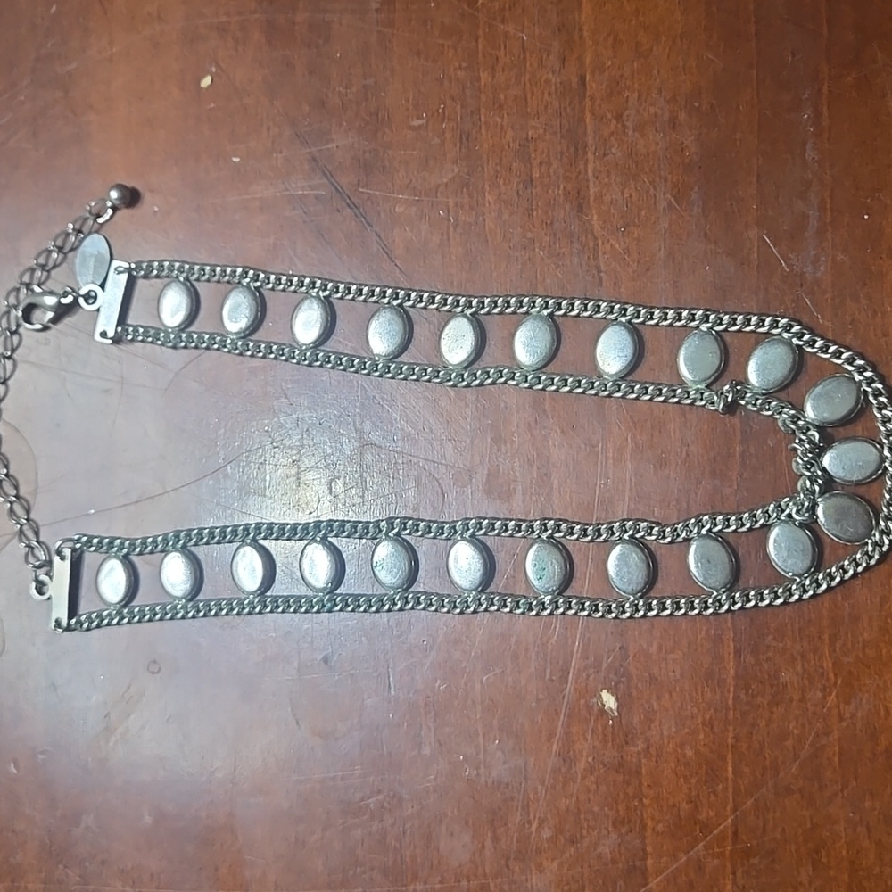 3/$10 Panama Jack Silver Tone Double Chain Necklace